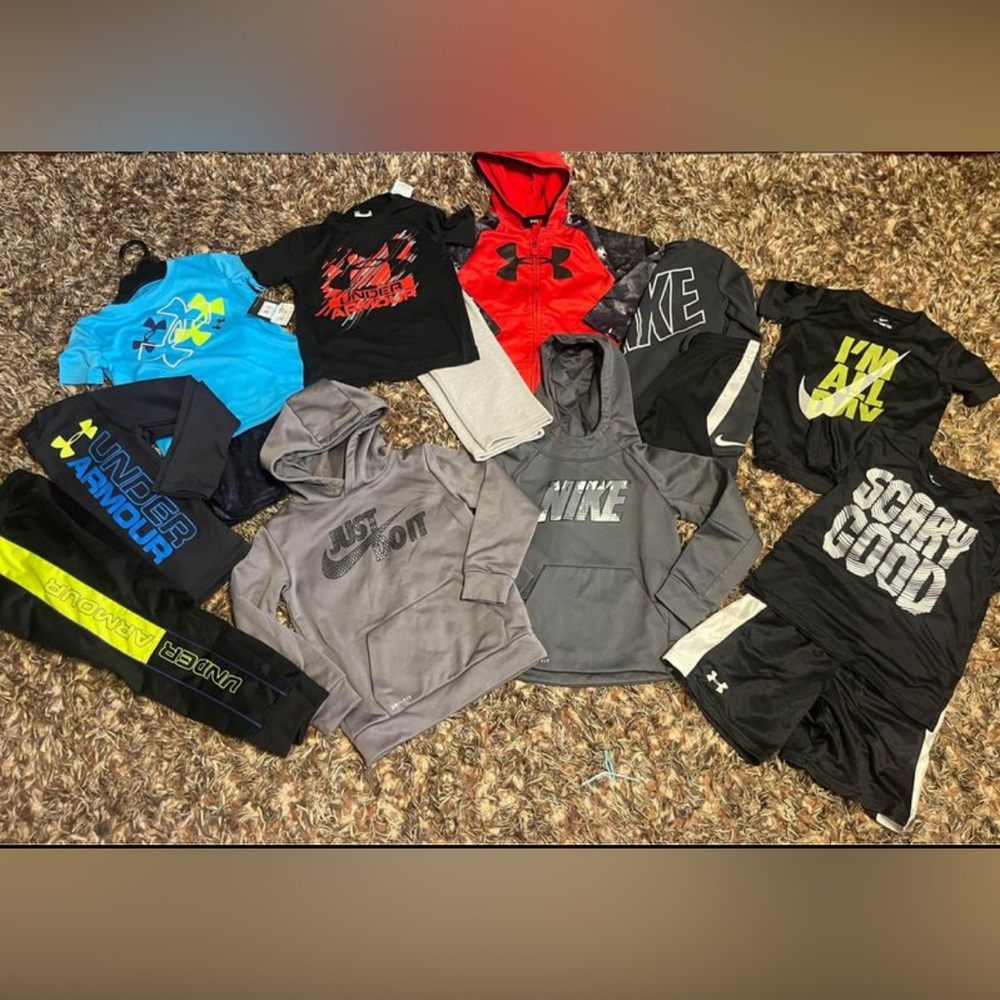 Boys size 5-6 Athletic Summer Lot Nike and Under Armor